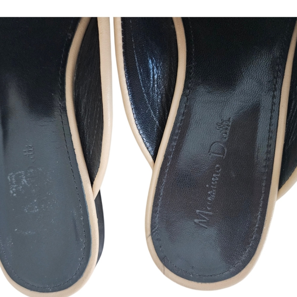 Massimo Dutti Beige Leather Horsebit Backless Loafers - Picture 9 of 10